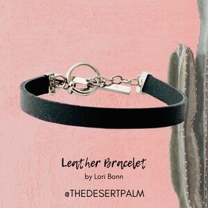 Lori Bonn Leather Bracelet Adjustable Stainless Steel Clasp Designer